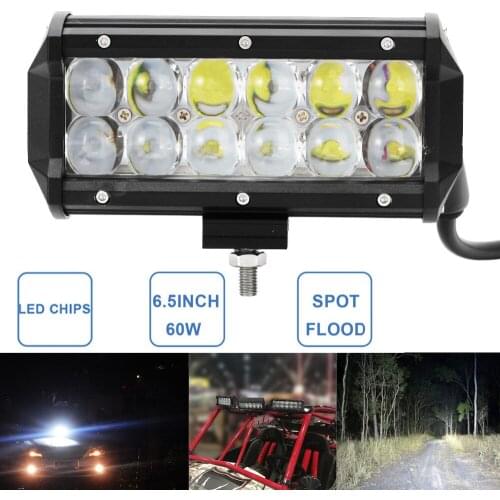 60W 6.5 Inch Car LED Work Light Bar12V 24V Driving Fog Lamp For 4WD 4x4 led bar offroad SUV ATV Tractor Boat Trucks Excavator