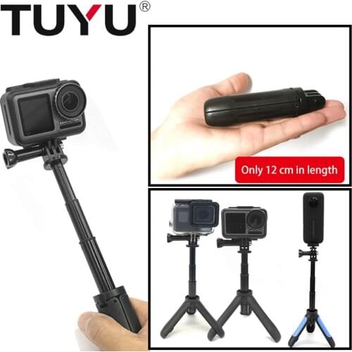 TUYU Handheld Mini Tripod Mount Selfie Stick Extendable Monopod for Gopro Hero 7 6 5 4 DJI OSMO Action SJCAM Xiaomi YI 4k