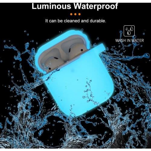 Silicone Case For Apple AirPods 2 1 Glowing in dark Luminous shockproof Protector Sleeve for Air Pods 2 Earphone box accessories