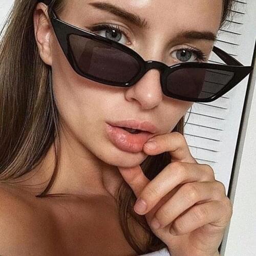 Unique Mini Cat Eye Style Women Sunglasses Rectangle Decoration Sun Glasses Candy Color Internet Celebrity Recommend