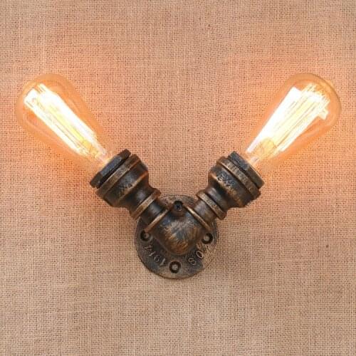 Iron Water Pipe Vintage Loft Edison Wall Lamp Industrial Wall Sconce Bedside Light Fixtures For Home Lighting Cafe Living Room