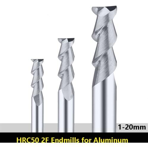 BEYOND Aluminum End Milling Cutter 2 Edge HRC50 Tungsten Steel Endmills Integral Carbide Cutting End Mill CNC 1-20mm