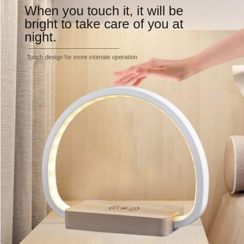 LED Eye Protection Desk Lamp Multifunctional Wireless Charging Desk Lamp Bedroom Learning Bedside Sensor Log Night Light