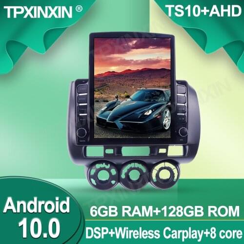 Tesla Style For Honda fit 2006-2008 AUTO Android Wireless Carplay Car GPS Navigation Stereo Receiver 6+128G Car Radio player