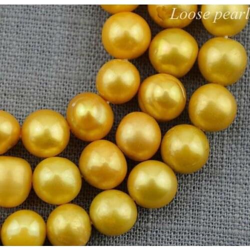 Unique Pearls jewellery Store Round Potato 6.5-7.5mm Freshwater Pearl Loose Beads One Full Strand YLC1-28