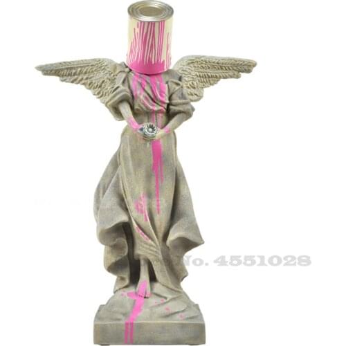 Pour Paint Bucket Angel Iron Fashion Doll Decoration Sculpture Art Resin Figurine Gifts Living Room Decoration Home Decor