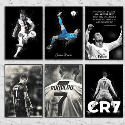 Vintage Football Sports Star Canvas Painting Graffiti Figure Art Posters and Prints Wall Art Pictures for Living Room Home Decor