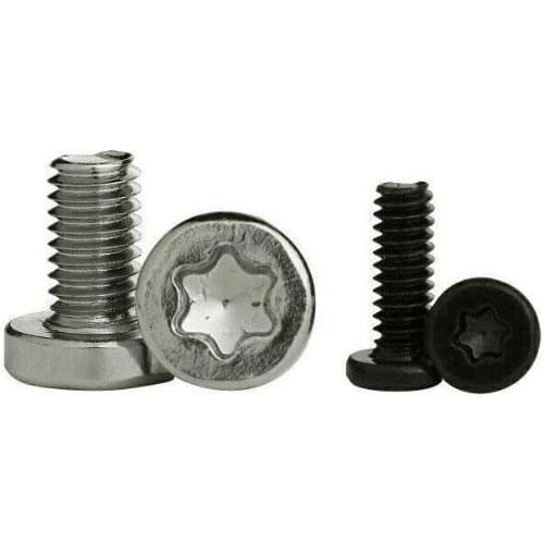 200pcs M1 M1.2 torx round column screws flat head small male bolts 1.5mm 2mm HD black/white carbon steel 2/2.5/3/3.5/4/5mm long