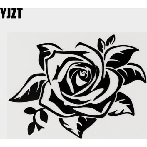 YJZT 14.5CM×11CM Charm Rose Flowers Car Body Window Stickers And Decal Styling Fashion Decoration 18B-0013