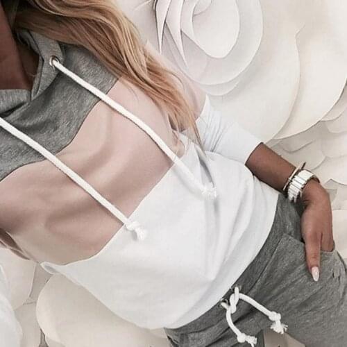 Female Fashion Tops 2021 Autumn Winter New Trendy Womens Warm Color Block Stitching Long-sleeved Casual All-match Hoodies