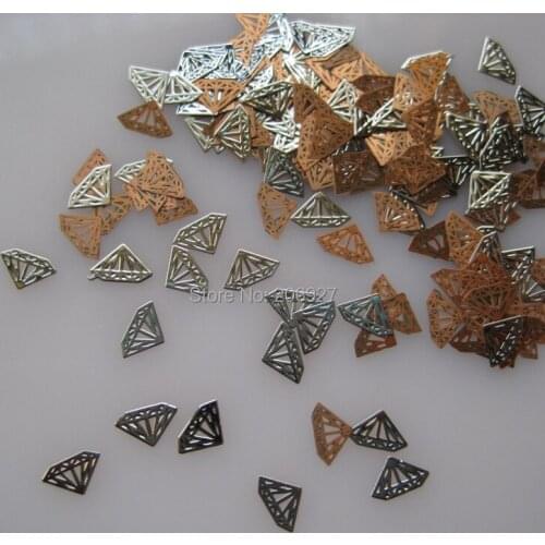 MS208-1 100pcs Silver Cute Diamond Metal Sticker Nail Art Metal Sticker Nail Art Decoration Non-adhesive Sticker