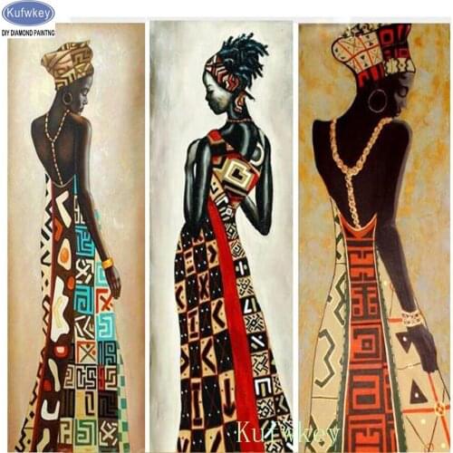 3pcs,diamond painting African woman images Diamond embroidery full square diamond Pictures Diamond mosaic pattern hobby foamiran