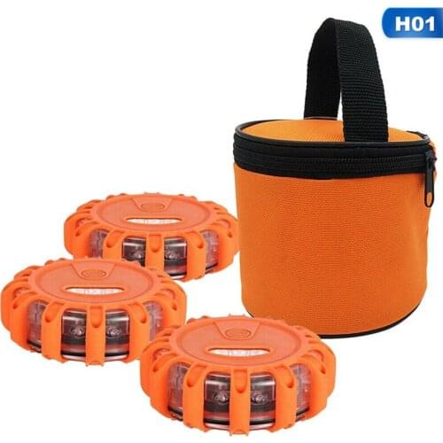 3pcs Magnetic Emergency Roadside Safety Light IP44 Road Flares Rescue Light LED Strobe Warning Light Flashlights Car Beacon Lamp