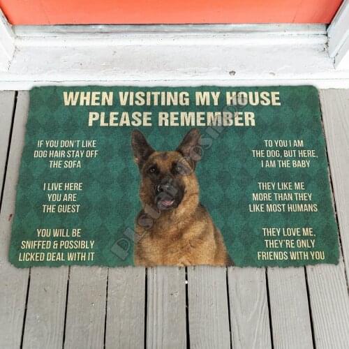 3D Please Remember Shepherd Dogs House Doormat Indoor Doormat Non Slip Door Floor Mats Decor Porch Doormat
