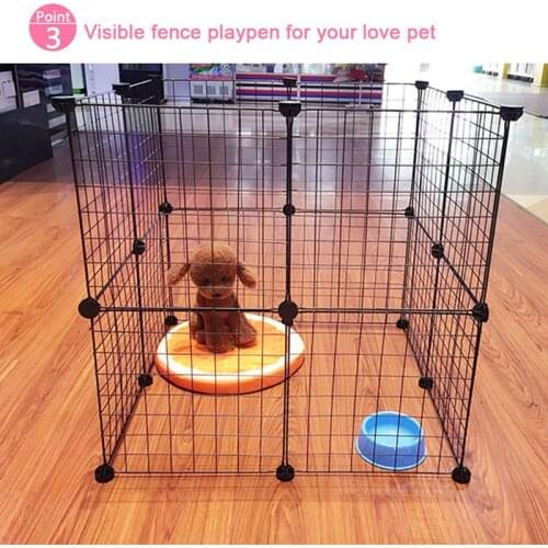 6 PCS American Dropship Fence Dog Cage Iron Playpen For Dogs Foldable Exercise Training Cage Puppy Kitten Space Pet Fence Yard