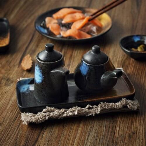 Japanese Style Retro Seasoning Jar Soy Sauce Bottle Toothpick Holder Pepper Bottle Spice Pot Herb Storage Container Tableware