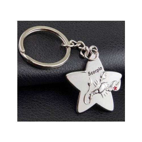 Free shipping can mix fashion metal Twelve constellation scorpio key chain keychain key ring key holder