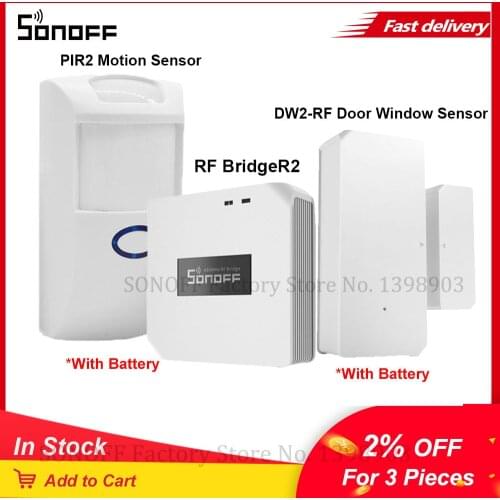 Itead SONOFF DW2 RF 433MHZ Wireless Door/Window Sensor PIR2 Motion Sensor Smart Home Security Works with SONOFF RF Bridge