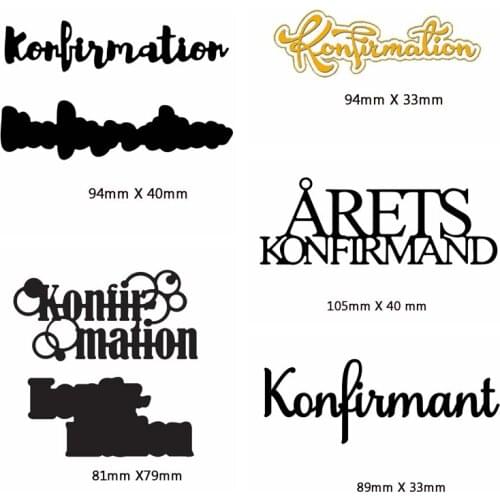 Danish Confirmation Konfirmation Metal Cutting Dies Stencils For DIY Scrapbooking Decoration Embossing Paper Handcraft Die Cut
