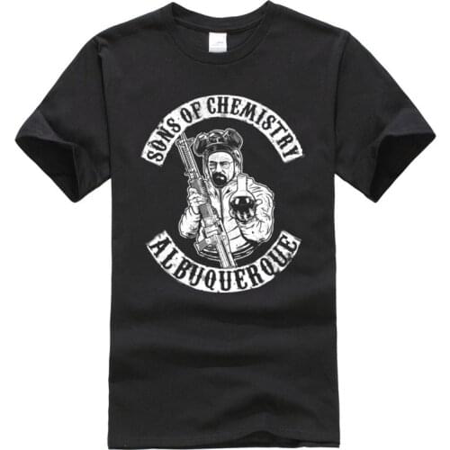 Sons of Chemistry Breaking Bad Graphic Tshirts Mens Fashion Vinatage Funny Casual Loose Tee Shirt For Men Oversize Discount