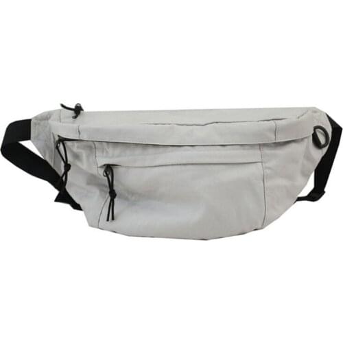 Bag Women Men Women Large Capacity Canvas Fanny Pack Harajuku Solid Color Zipper Waist Bag Chest Pouch Outdoor Sports Running