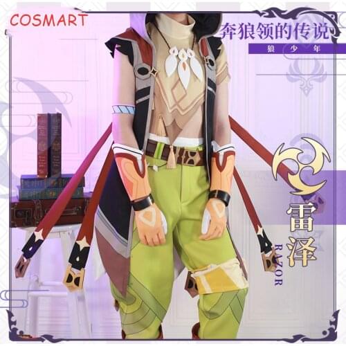 Genshin Impact Razor Leizei Game Suit Uniform Legend of Running Wolf Collar Cosplay Costume Halloween Outfit For Men New 2020