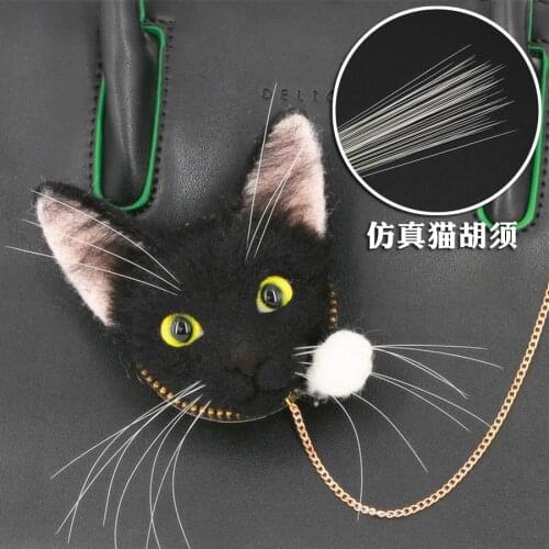 Simulation Cat Beard Animal Beard Wool Felt DIY Accessories Artificial Beard white black brown