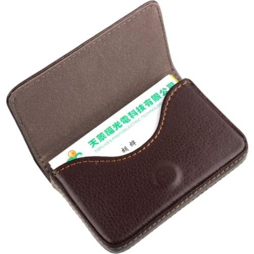 Exquisite Magnetic Attractive Card Case Business Card Case Box Holder Cover Solid Credit Card Holder Vintage Men Women Pu wallet