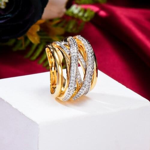 KellyBola Exclusive Luxury Gorgeous Zircon Ring Exquisite Jewelry Ladies Banquet Anniversary Daily Fashion Accessories