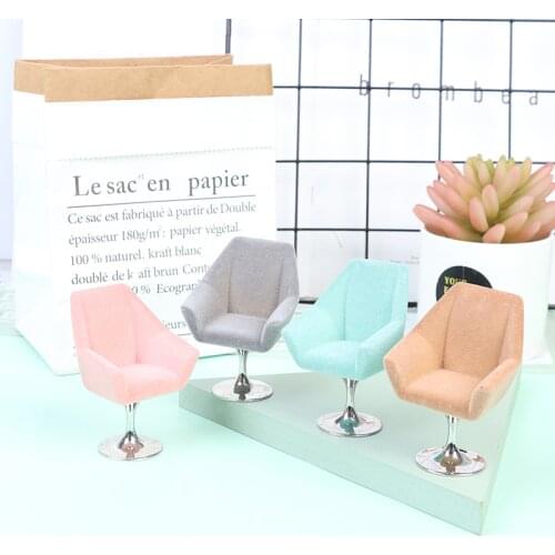 1:6 Scale Miniature Furniture Set Flocking Sofa Armchair Flocking Sofa Chair For Kid Toy