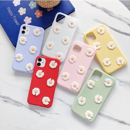 Summer 3D Flowers Daisy Soft Silicone Phone Case for Samsung Galaxy A10 A20 A30 A40 A50 A70 A51 A71 M20 M10S M20S A10S A30S A50S