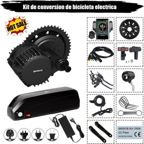 EU US No tax Bafang BBSHD mid drive 48V 1000W electric bike motor kits with hailong 48V 17.5Ah Li-ion down tube ebike battery