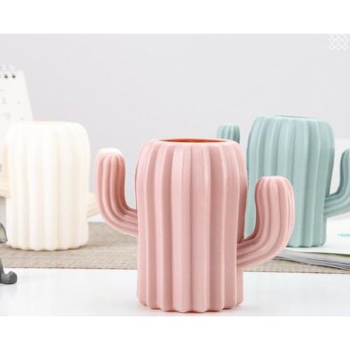 1Pcs Cactus Desktop Organizer Pen Holder For Desktop Pencil Organizer Accessories School Holder Cute Office Organizer 2021 Z2Z8