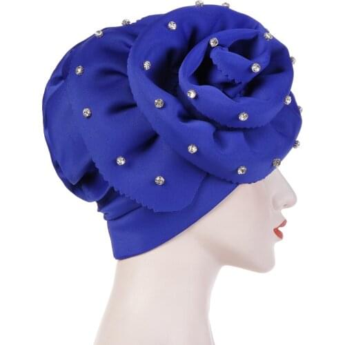 NEW 2021 Four Seasons Fashion Ladies European 9 Color Milk Silk Point Drill Braid Muslim Baotou Hat