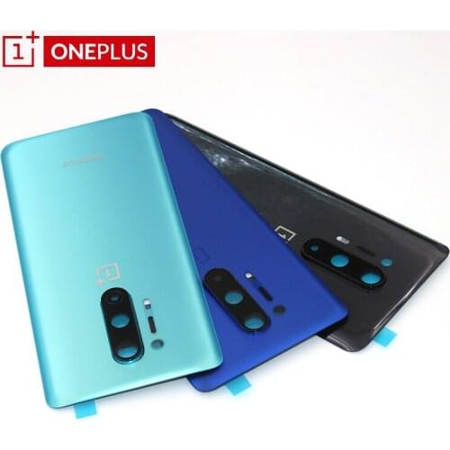 NEW Original Oneplus 8 Pro Back Battery Cover Door Rear Glass For One Plus 1+ 8pro Battery Cover Housing Case + Camera Lens&Glue