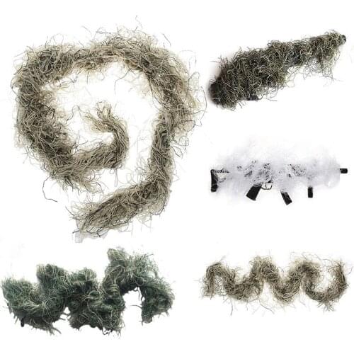 Hunting Rifle Wrap Rope Grass Type Ghillie Suits Gun Stuff Cover for Camouflage Sniper Airsoft Paintball Hunting Clothing