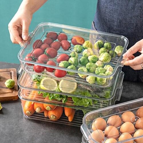 Refrigerator Organizer Egg Food Organizer Smooth Large Capacity Plastic Stackable Fridge Storage Containers for Outdoor