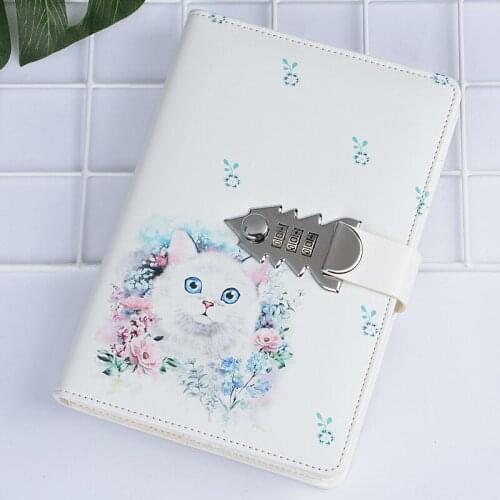 PU Leather Planner Notebooks A5 And Journals Password Agenda Office Bussiness Diary With Lock Notebooks School Supplies