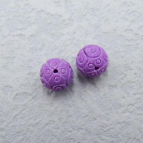 Handmade Carved Semi-precious stones New Design Ziyun Mother Gemstone earring bead,round bead for jewelry making 9x9x9mm，1.9g