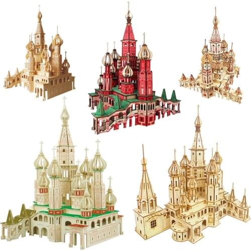 Sell like hot cakes of st. Petersburg fancy wooden assembled DIY simulation model of adult 3 d puzzle toys