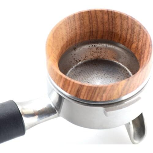 58MM Stainless Steel Wooden Intelligent Dosing Ring for Brewing Bowl Filter Coffee Tamper Powder Coffee Accessory Barista Tool