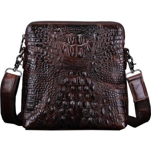 Vintage Bag The First Layer of Cow Leather Mens Business Messenger Bags Design Solid Brown Natural Genuine Leather Shoulder Bag