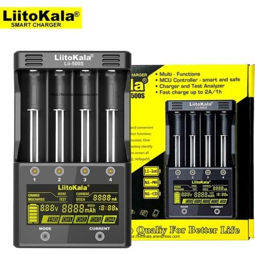 Liitokala Lii-S2 Lii-500S LCD Battery Charger, charging 18650 3.7V 18350 26650 18350 NiMH lithium battery, smart 18650 charger