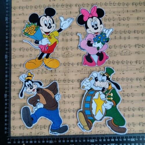 Disney Mickey Mouse Women Cloth Patch Minnie Embroidery Patch Dress Bag Decoration Decal Patches for Clothing Iron on Patches
