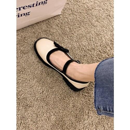 Womens Shoes Mary Jane 2021 New Autumn Fashion Retro Bow Thick Heel Non-slip Leather Shoes Shoes for Women