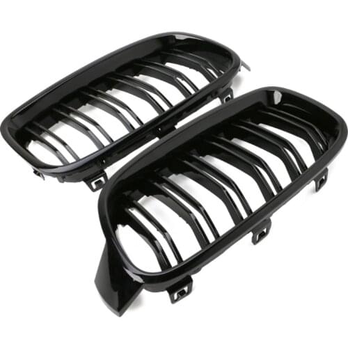 1Pair Gloss Black Front Grille Kidney For BMW 3-Series F30 F31 F35 2012-2016 NEW