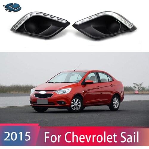 2pcs LED Daytime White Driving Light For Chevrolet Sail 2015 Fog lamp White light LED Day Light Running Light