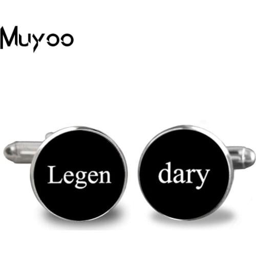 2017 Classic Legen Cufflinks Round Cuff-Button Accessories Barney Stinson Quote Jewelry Unique Wedding Gifts for Men