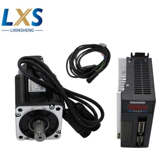 80ST-M02430 Servo Motor 220V 0.75W 3000RPM 2.4N.M Single-Phase AC Servo Motor Matched Driver With 3M Cable