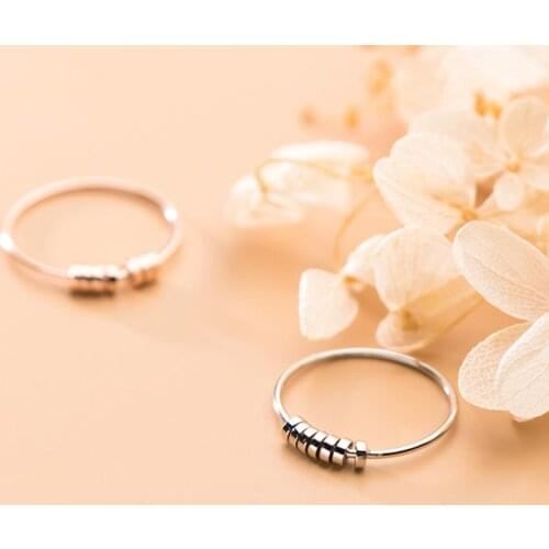 925 Sterling Silver Stacking Circles Simple Midi Pinkie Ring Jewelry A3489